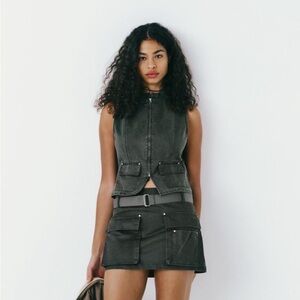 Zara Tailored Waxed Vest